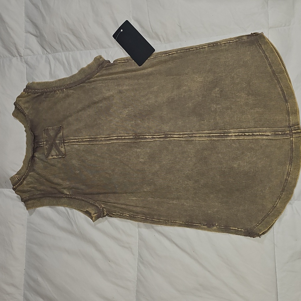 Zenana Womens NWTS Ribbed,mineral Washed Tank Top. Sz Small, Mocha! - Picture 6 of 8